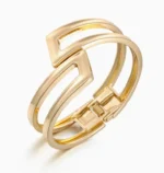 Hollow Geometric Cuff Bracelet - Image 7