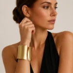 Wide Alloy Cuff Bracelet - Image 4