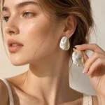Floral Geometric Stud Earrings