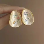 Floral Geometric Stud Earrings - Image 7