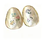Floral Geometric Stud Earrings - Image 2