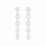 Baroque Pearl Long Tassel Earrings - Image 2