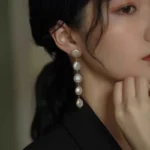 Baroque Pearl Long Tassel Earrings - Image 3