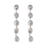 Baroque Pearl Long Tassel Earrings - Image 6