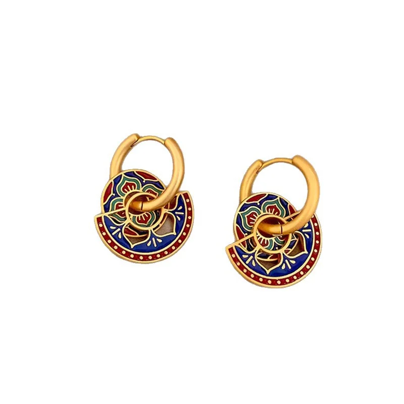 Contrast-Tone Enamel Earrings - Image 6