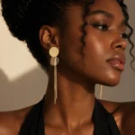 Round Disc Tassel Earrings