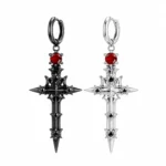 Heart Rhinestone Tassel Earrings - Image 3