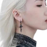 Heart Rhinestone Tassel Earrings - Image 6
