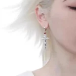 Heart Rhinestone Tassel Earrings - Image 7