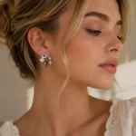 Enamel Drip Oil Floral Earrings