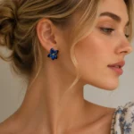 Enamel Drip Oil Floral Earrings