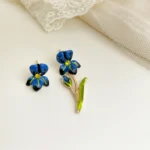 Enamel Drip Oil Floral Earrings - Image 3