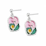 Enamel Drip Oil Floral Earrings - Image 2