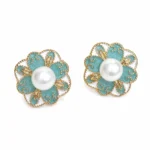 Enamel Drip Oil Floral Earrings - Image 2
