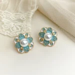 Enamel Drip Oil Floral Earrings - Image 3