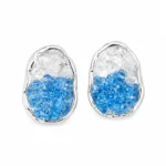 Blue-Tone Drip Enamel Earrings - Image 2