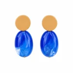 Blue-Tone Drip Enamel Earrings - Image 2