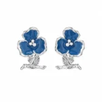 Blue-Tone Drip Enamel Earrings - Image 2