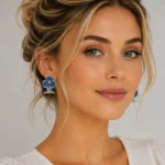 Blue-Tone Drip Enamel Earrings