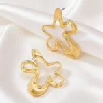 Irregular Star-Shaped Metal Stud Earrings - Image 4