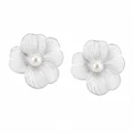 Pearl Floral Earrings - Image 2
