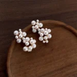 Pearl Floral Earrings - Image 3