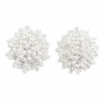 Pearl Floral Earrings - Image 2