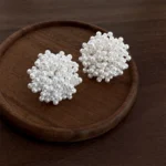 Pearl Floral Earrings - Image 3