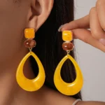Resin Hollow Teardrop Earrings