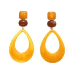Resin Hollow Teardrop Earrings - Image 2