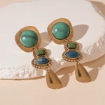 Distressed Resin Oval Earrings - Image 7