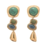 Distressed Resin Oval Earrings - Image 2
