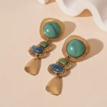 Distressed Resin Oval Earrings - Image 6