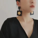 Black Punk Drop Earrings - Image 5