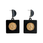 Black Punk Drop Earrings - Image 2