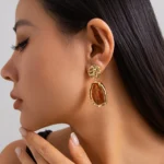 French-Style Metallic Earrings - Image 5