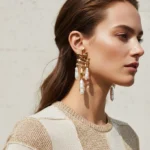 Pearl Leaf Drop Earrings