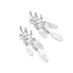 Pearl Leaf Drop Earrings - Image 7