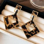 Leopard Print Drop Earrings - Image 6
