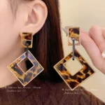Leopard Print Drop Earrings - Image 7