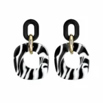 Zebra Print Drop Earrings - Image 2