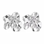 Metallic Glossy Folded Stud Earrings - Image 3