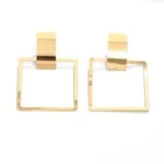 Oval Square Ring Earrings - Image 2