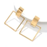 Oval Square Ring Earrings - Image 3