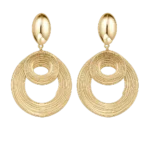 Gold Metal Hoop Earrings - Image 2
