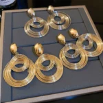 Gold Metal Hoop Earrings - Image 4