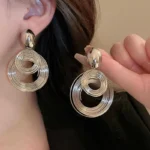 Gold Metal Hoop Earrings - Image 5