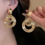 Gold Metal Hoop Earrings - Image 6