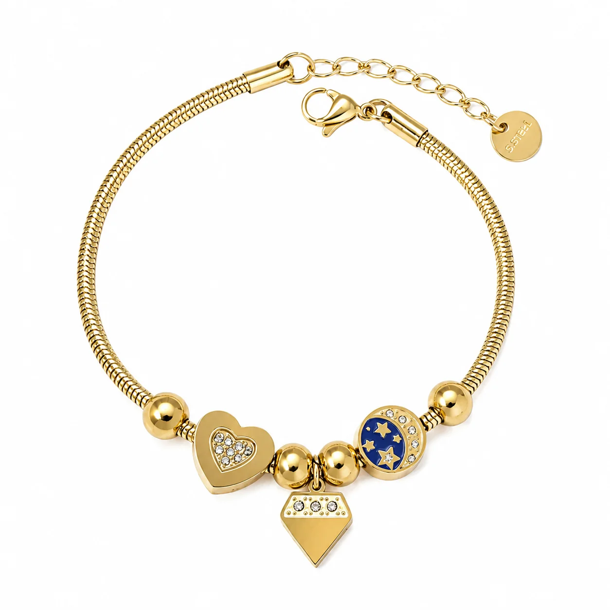 lb01-crystal-heart-pendant-diy-bracelet-01 DIY Heart-Shaped Pendant Bracelet - Image 1
