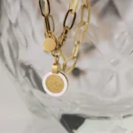 Pearl Pendant Titanium Steel Bracelet - Image 4
